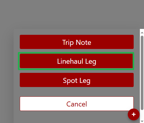 Adding a trip in the driver app