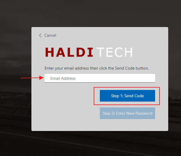 Enter email and click Send Code